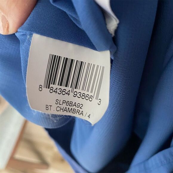 BCBGMaxAzria Women's Size 4 Blue Halter Ruffled Mini Length Dress - Picture 6 of 7